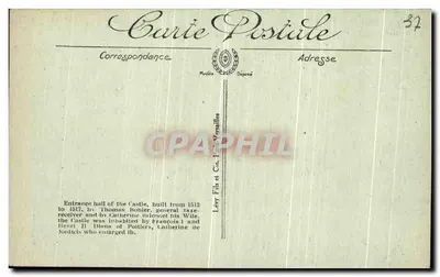 Chenonceaux (Indre-et-Loire) — Der Vestibül des Schlosses — Verlag: Lévy Frères & Cie, Paris — Rückseite