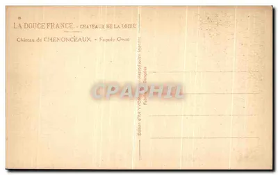 Zamek Chenonceaux — Façada Zachodnia — Wydawnictwo Sztuk YVON — Rewers