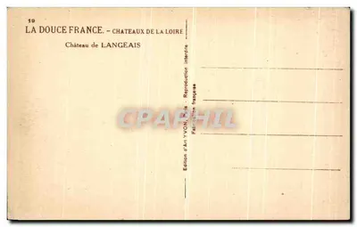 Castillo de Langeais — La Bella Francia - Castillos de la Loira — Edición de Arte YVON, París — Reverso