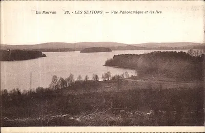 Les Settons — Vista panorâmica e as ilhas — Em Morvan, n°28