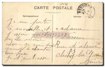 Bilhete postal antigo Gouvieux O Castelo de Saint Souci — Verso
