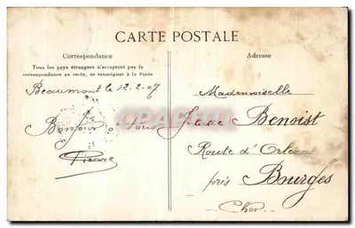 Beaumont-sur-Oise — Fachada da Igreja e a grande Escada — E. L. D. / Imp. fot. J. Frémont — Verso