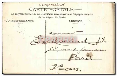 Noyon — Place au Blé — widok placu z wieżą zamku i młynem Ognier Fils — G. Compiègne, fot.-wyd., Noyon. Repr. int. — 8. wyd. N° 90. — Rewers
