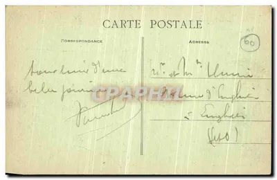 Zamek w PIERREFONDS widziany z jeziora — Bourson, Compiègne — Rewers