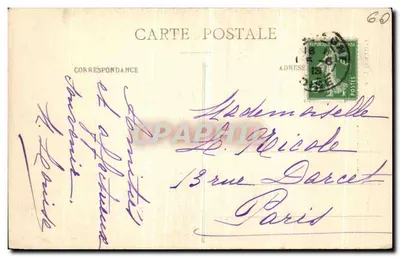 Compiegne - Fiestas de Joan of Arc (8 e 15 de Junho de 1913) — Senhorita Alice Dumars em traje de Joan of Arc a cavalo — Verso