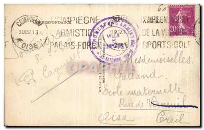 Las Compiègne — Las Armistycyjny — Schronienie Wagonu Marszałka Foch (Obrazy. Archiwum oferowane przez Amerykańskiego Obywatela A.H. Fleming) — Rewers
