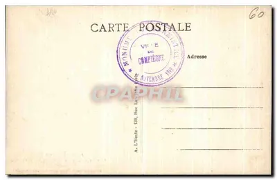 Las Compiegne — Wagon, w którym został podpisany Armistice — Compiegne, nr 2419 D — Rewers