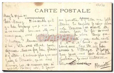 Castelo de CHANTILLY — Cour d'honneur — Editor: A. Roudet, Vervailles — Verso