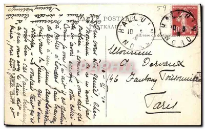 Bilhete postal antigo Menin Uma Vista Sobre a Lys — Verso