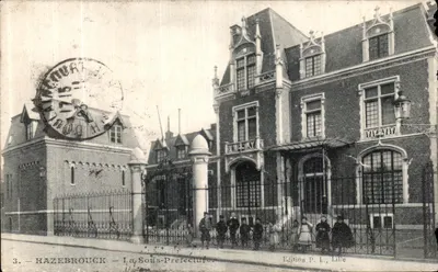 Bilhete postal antigo Hazebrouck A Subprefeitura