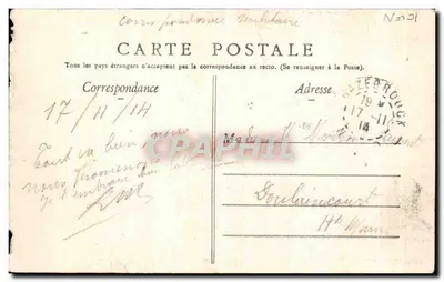 Bilhete postal antigo Hazebrouck A Subprefeitura — Verso