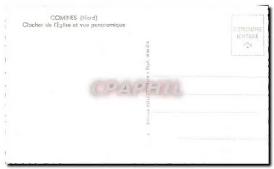 Comines (Nord) — Klokkenstoel van de Kerk en panoramische uitzicht — Edities Pol. Interdite — Achterkant