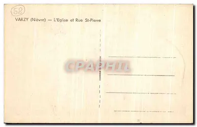 Varzy (Nièvre) — Widok na kościoł i ulicę św. Piotra — Wydawca Combière — Rewers