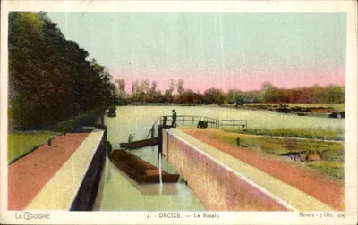 Bilhete postal antigo Decize Le Bassin