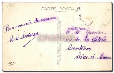 Bilhete postal antigo Decize Le Bassin — Verso