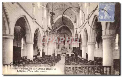 Pouilly-sur-Loire (Nièvre) — A Igreja (Vista interna) — Editor C. Lambert, n° 17230