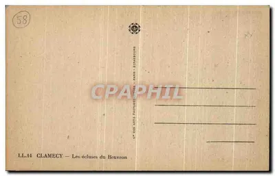 Clamecy — Le dighe del Beuvron — CH. DES ARTS PHOTOGRAPHIES - PARIS — Verso