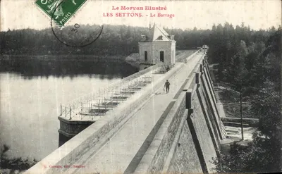 Les Settons - O Barragem — O Morvan Ilustrado, editor G. Gervais, Saulieu