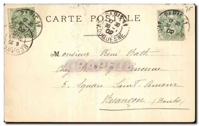 Stara pocztówka Zwycięstwo Pokoju Francja Rosja Wrzesień 1901 — Rewers