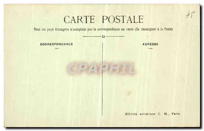 Paryż (1er arrt) — Pejzaż Jardin des Tuileries i Rue de Rivoli — C.M. 173 — Rewers