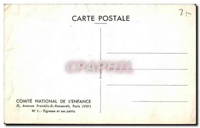 Tigresa e seus filhotes — Comitê Nacional da Criança, Paris — Verso