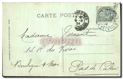 Paryż — Pejzaż Paryża w kierunku Katedry Notre-Dame — LL. — Auguste — Rewers