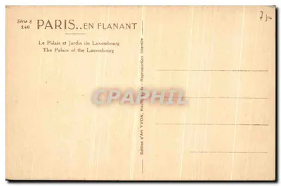 Palast und Garten des Luxembourg — Paris — Edition d'Art YVON — Rückseite
