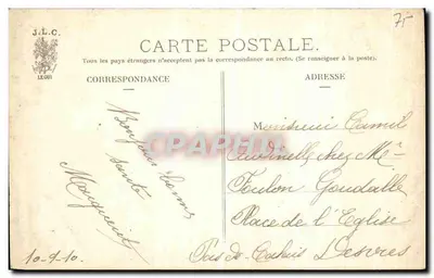 Paris — Os Bas-Reliefs do Monumento Pasteur — J.L.C. n°384 — Verso
