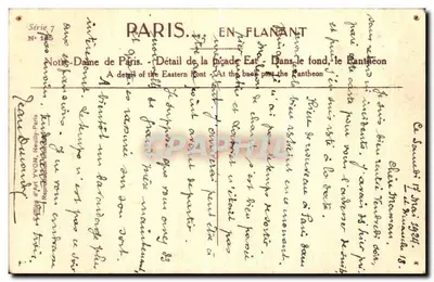 Notre-Dame de Paris — Détail de la façade Est avec gargoyle — Yvon, Paris — Verso