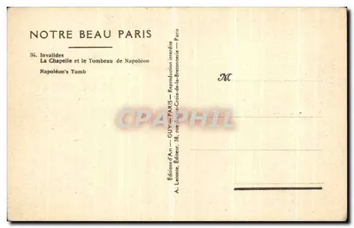 A Capela e o Túmulo de Napoleão — Invalides — Edições de Arte GUY — Verso