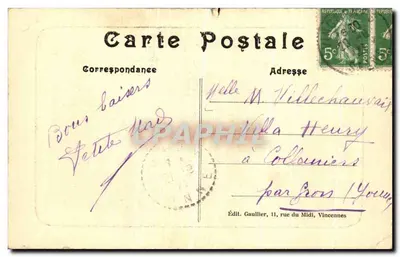 Vincennes — Le château - Porte principale — Édit. Gaullier, 11, rue du Midi, Vincennes — Achterkant