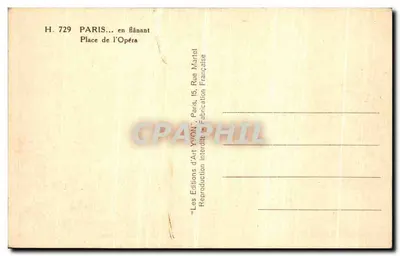 Place de l'Opéra — Paris — Éditions d'Art Martel — Verso
