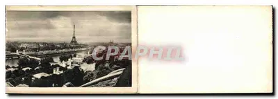 Vista panoramica di Parigi — Torre Eiffel visibile — editore non identificato — Verso