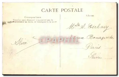 Inundación del río Sena — Rue Saint-Benoît, París — El 30 de Enero de 1910 — edición no identificada — Reverso