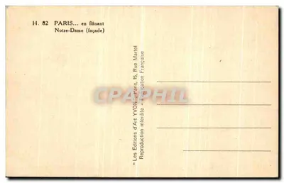 Nossa Senhora de Paris — fachada — YVON, n° H. 82 — Verso