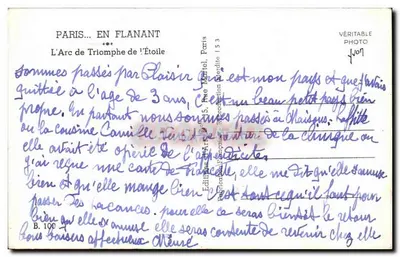 Paryż — Arc de Triomphe — Wydawnictwo J. Véron, Paryż — Rewers