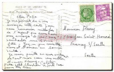 Panorama der Buttes Chaumont — Paris — Verleger Guy — Rückseite