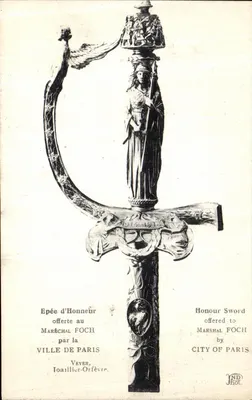 Espada de Honra oferecida ao Mariscal Foch — Cidade de Paris — Vever, Ourives-Joalheiro