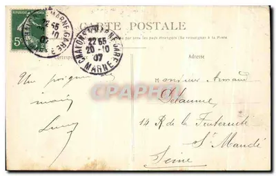 Chalons-sur-Marne — Monument Carnot — L. Poex, editor, Chalons-sur-Marne — Verso