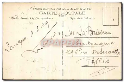 Langres — Widok z Rempartów na Górze — Toulouse-Engy, wydawca nr 8 — Rewers