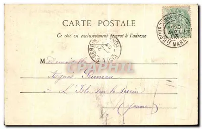 Bourbonne-les-Bains — Estátua de Joana d'Arc em um parque sombreado — Cartodie Duley, n° 108 — Verso