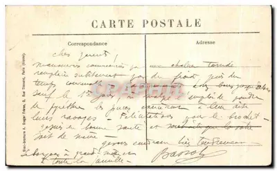 Bilhete postal antigo Prauthoy Vista Geral tirada do Topo da Torre — Verso