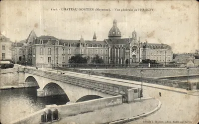 Castelo-Gaontier (Mayenne) — Vista geral do Hospital — Edição J. Malicot, fot., Sable-sur-Sarthe