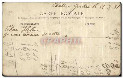 Castelo-Gaontier (Mayenne) — Vista geral do Hospital — Edição J. Malicot, fot., Sable-sur-Sarthe — Verso