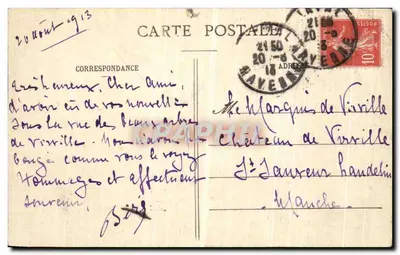 Zamek Lasów w HUISserie - LAVAL (Średnia) — Wyd. J. Malicot, fot., Sable-sur-Sarthe — Rewers