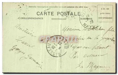 Laval (Mayenne) — Mayenne i Zamek Donjon — wydawca Duss A. B. — Rewers
