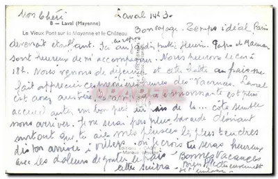 Stary Most nad Mayenną i Zamek — Laval — wydawca GABY — Rewers