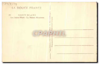 A Casa Alemã — Nancy (M.-et-M.) — Les Éditions d'Art YVON, Paris — Verso