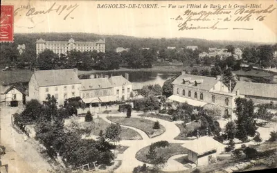 Bagnolles-de-l'Orne — Widok na Hôtel de Paris i Grand-Hôtel — wydawca N.D. nr 104