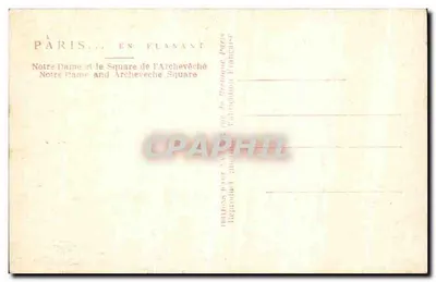 Notre-Dame de Paris — vista da Seine — edições por N. de Beaugue, Paris — Verso